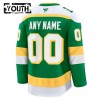 Barn Ishockey Minnesota Wild tröja med eget tryck Fanatics Premium 2024-25 Grön Tredje
